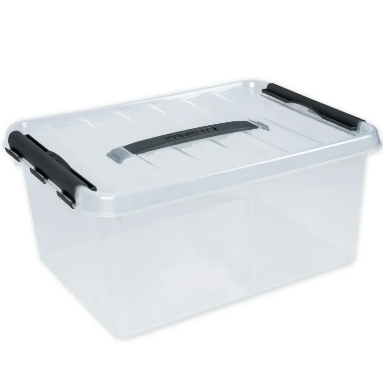 Kunststoff-Box stapelbar mit Tragegriff, transparent, 15 Liter