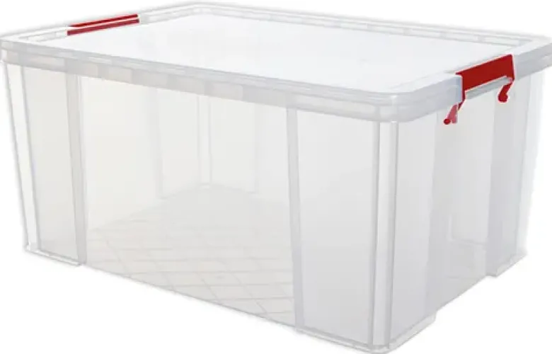 Kunststoff-Box stapelbar, transparent, 70 Liter