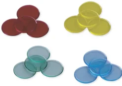 Kunststoff Plättchen transparent, 100 Stück in Box