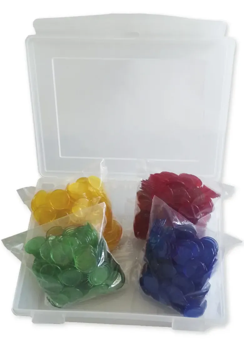 Kunststoff Plättchen, transparent, 1000 Stück in Box