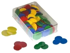 Kunststoff Plättchen vollfarbig, 100 Stück in Box