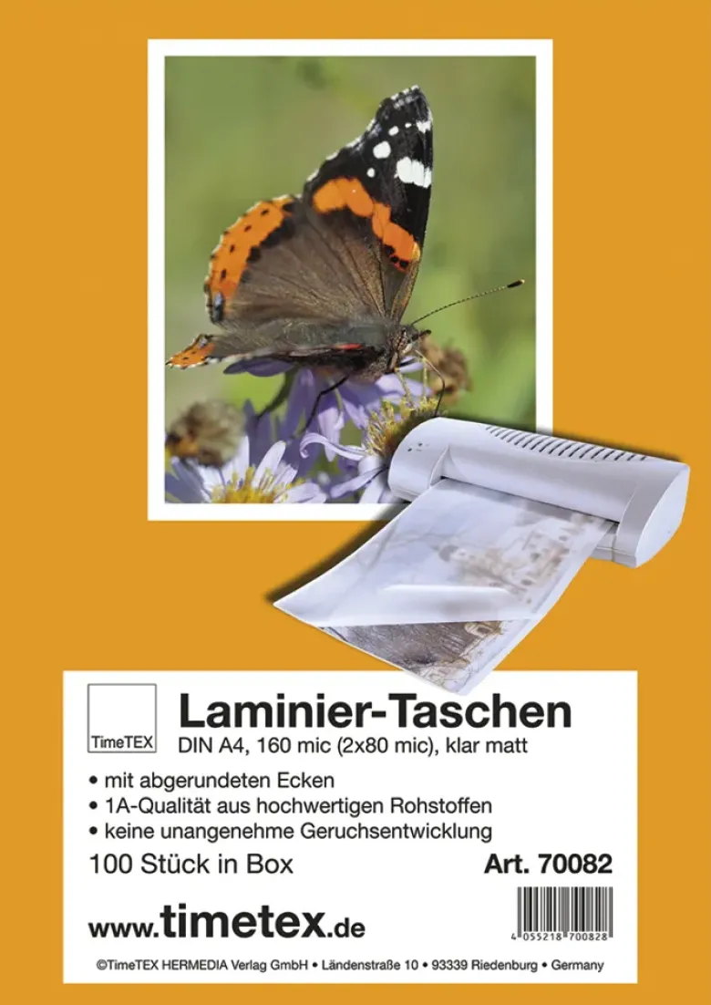 Laminier-Taschen A4 2x80 mic matt, 100 Stück