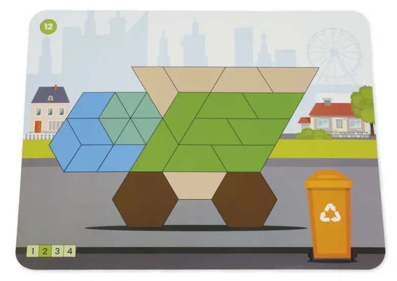 Legespiel Geometrie "Recycling & Umweltschutz", 110-tlg.