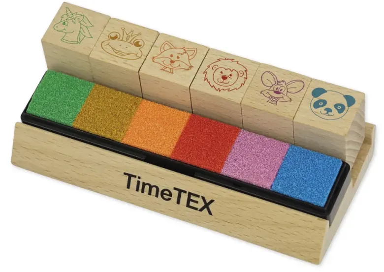 Lehrer-Stempel aus Holz "Tiere", 6-tlg.