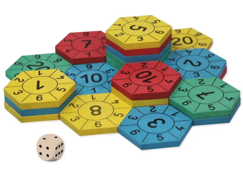 Lernspiel "Zahlenburg Hexagon", 45-tlg.
