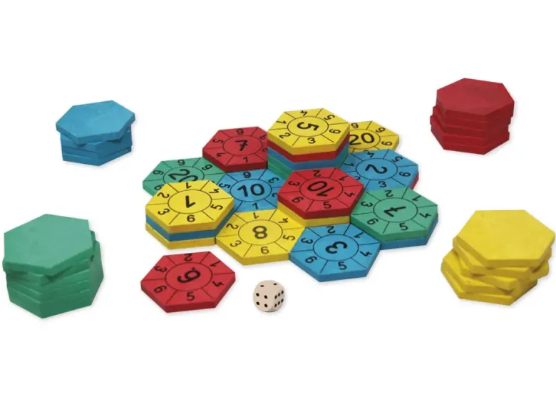 Lernspiel "Zahlenburg Hexagon", 45-tlg.