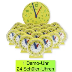 Lern-Uhren-Satz 1-24, 25-tlg. im Koffer
