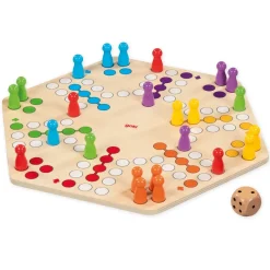 Ludo für bis zu 6 Spieler, beidseitig bespielbar