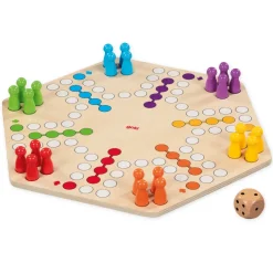 Ludo für bis zu 6 Spieler, beidseitig bespielbar