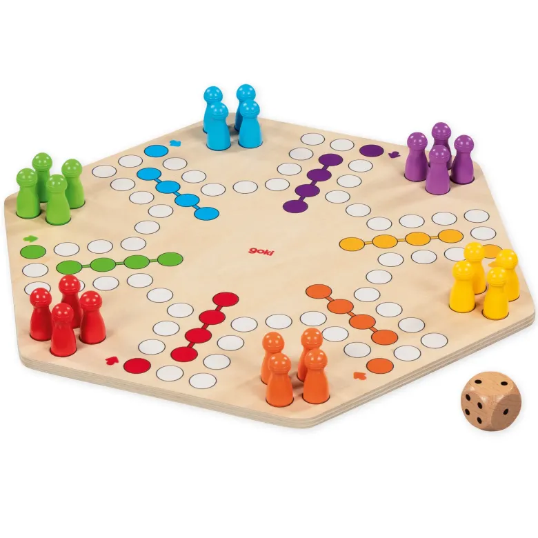 Ludo für bis zu 6 Spieler, beidseitig bespielbar