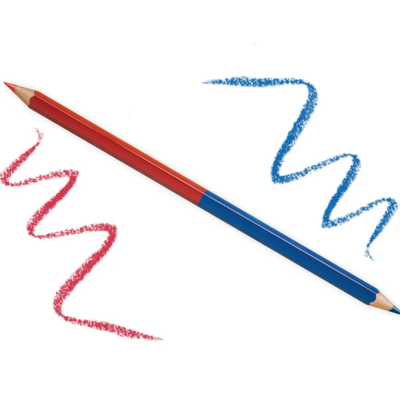 LYRA Silbenstift mit Doppelspitze rot/blau, 6-kant, 6,8 mm ø