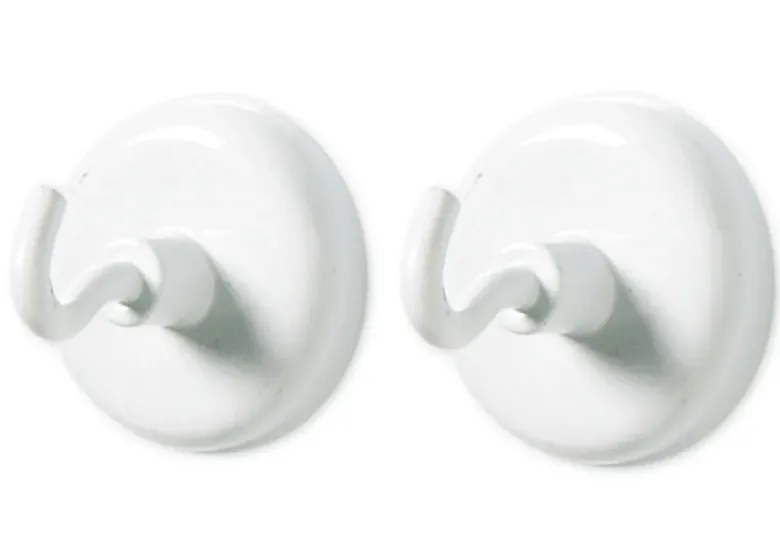 Magnet-Haken-Set, 47 mm ø, weiß, 2-tlg.