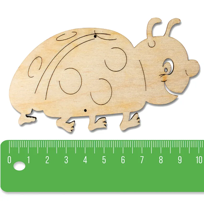 Marienkäfer aus Holz, 10x6 cm