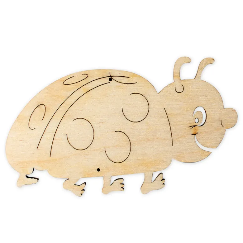 Marienkäfer aus Holz, 10x6 cm