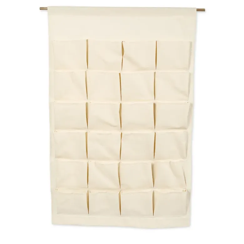 Material-Taschen-Vorhang aus Canvas, 24 Taschen, 93x60 cm