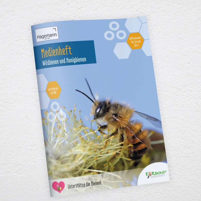 Medienheft "Wild- und Honigbienen", 44 Seiten