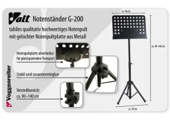 Notenpult, 90 - 140 cm Höhe