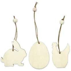 Osterschmuck aus Holz, 9-tlg.