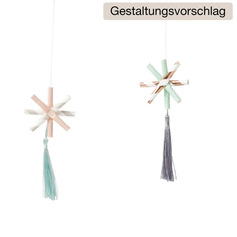 Papier-Strohhalme "Sweet Blossom" farbig sortiert, 25 Stück