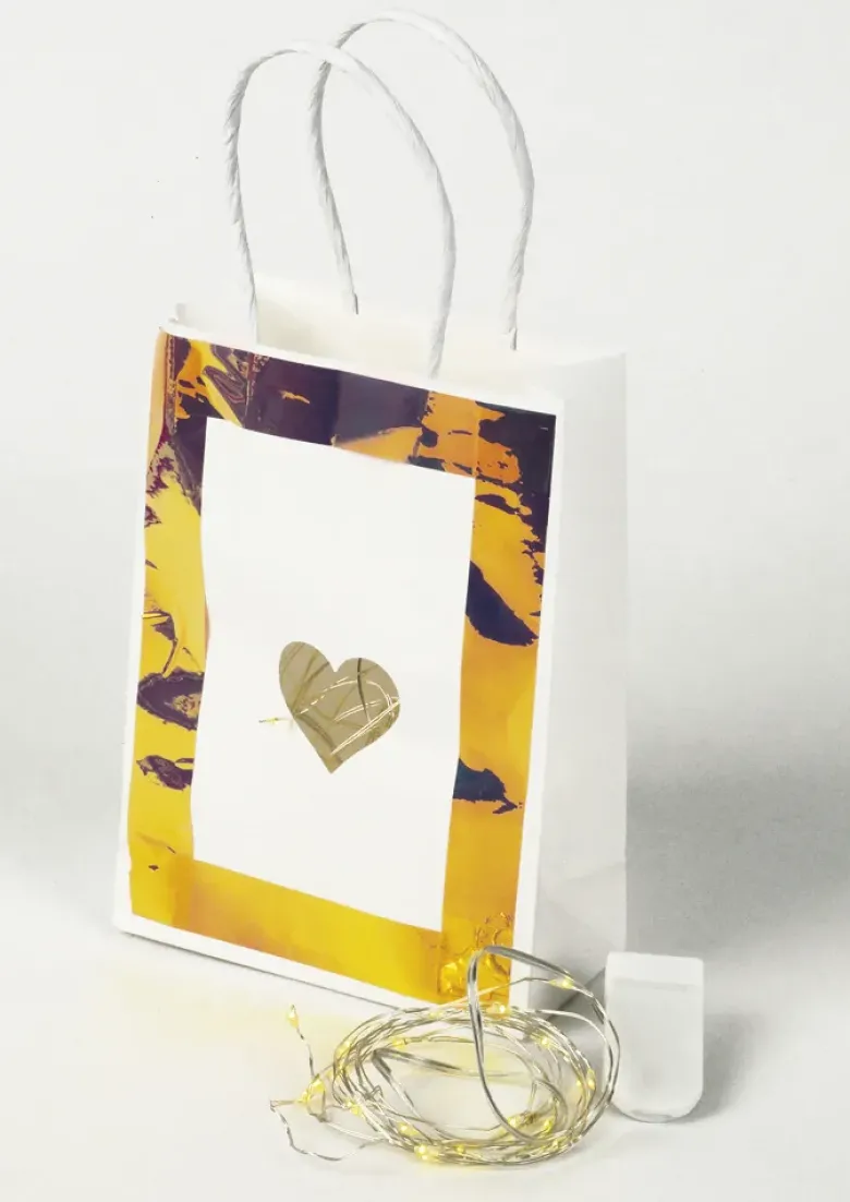 Papiertüten mit Henkel, 16x12x5 cm, 20 Stück