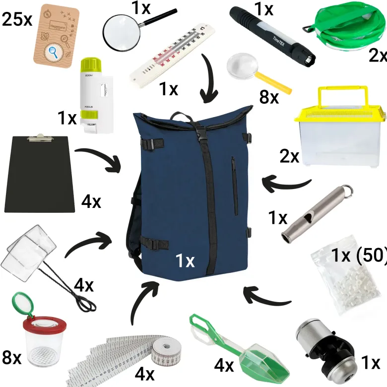 Profi-Forscher-Rucksack "Natur", Klassensatz, 45-tlg.