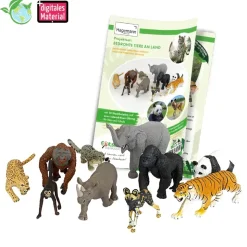 Projektset "Bedrohte Tiere an Land", 12-tlg.