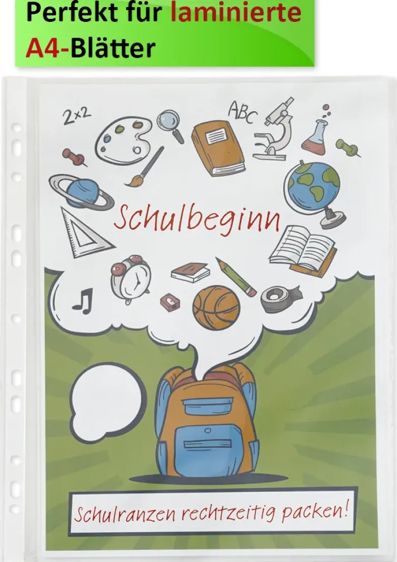 Prospekt-Hüllen A4+ "Laminierformat", 80 my, 100 Stück
