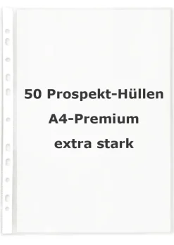 Prospekt-Hüllen A4 Premium, extra stark, 50 Stück