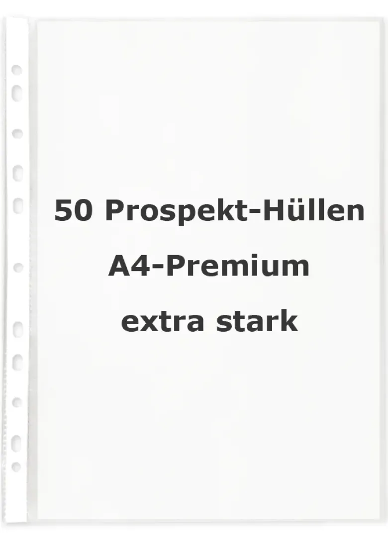 Prospekt-Hüllen A4 Premium, extra stark, 50 Stück