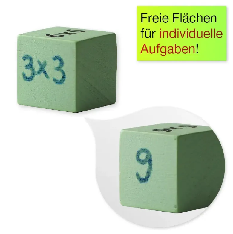 Rechen-Brett "Kleines 1x1" aus Holz, farbig, mit 81 Würfeln