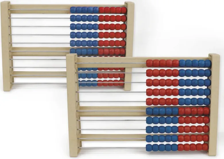 Rechenrahmen für 100-er Zahlenraum rot/blau
