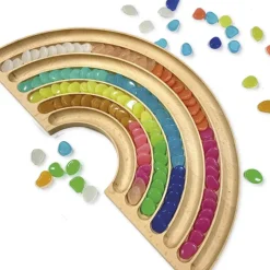 Regenbogen-Brett aus Holz, 45x22 cm