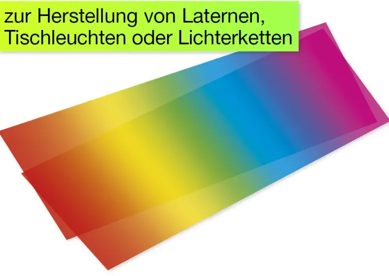 Regenbogen-Transparentpapier 22x51 cm, 25 Bogen