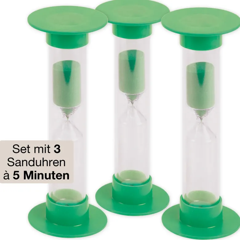 Sanduhren-Set 3-tlg., 14,5 cm hoch, 5 cm ø (1 Zeiteinheit)