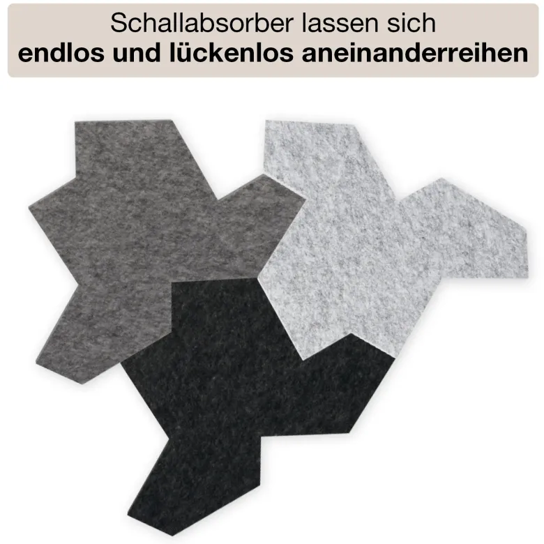 Schallabsorber Silentstar "EinStein" 3 Grautöne, 12 Stück