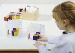 Schattenbauspiel "CubiColour", farbig, aus Holz, 32-tlg. in Holz-Box