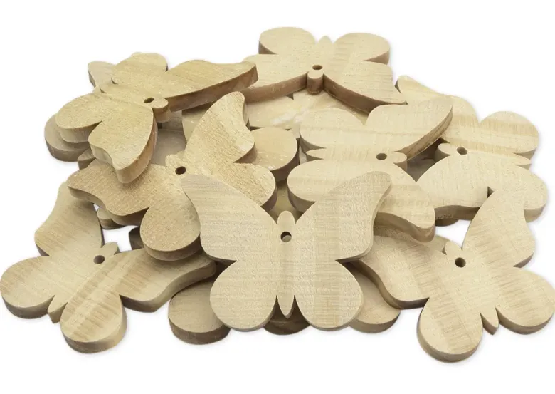 Schmetterlinge aus Holz, groß, 20 Stück