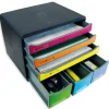 Schubladen-Box A4 "Regenbogen", Kunststoff mit 6 Schüben