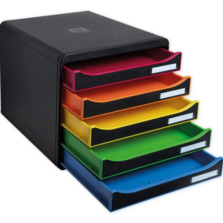Schubladen-Box A4 "Regenbogen", Kunststoff mit 5 Schüben