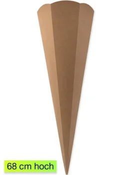 Schultüte aus Kraftkarton, 68 cm hoch, 5 Stück