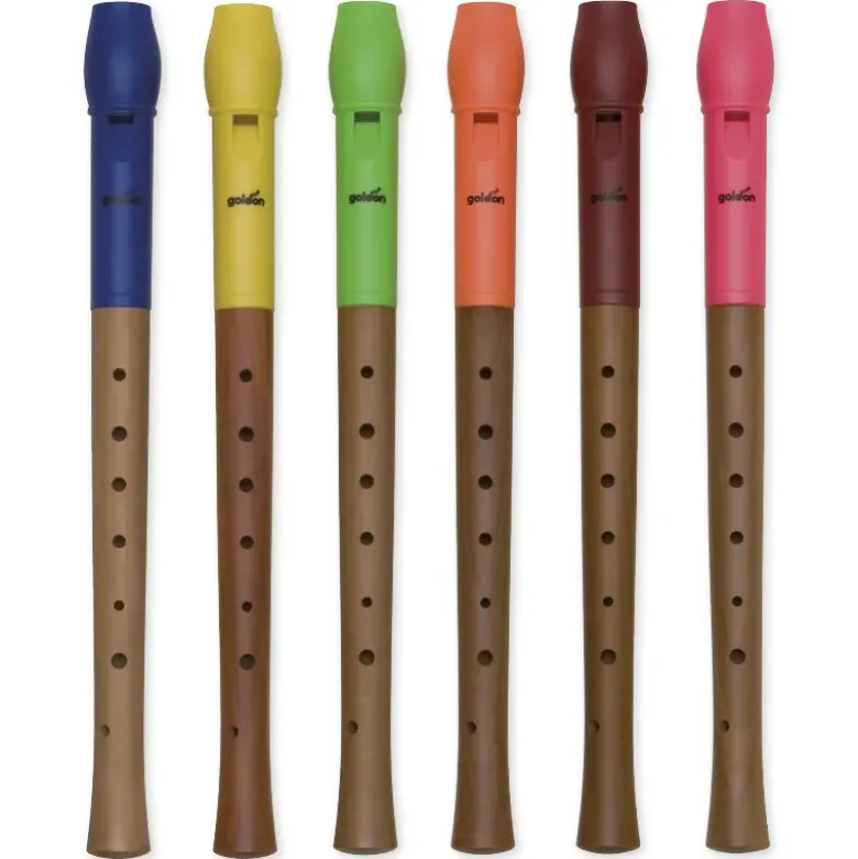 Set Blockflöte C-Sopran, bunt, deutsche Griffweise, 6 Stück jeweils in Tasche