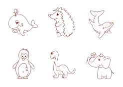 Set Dauer-Stempel "Tiere", 6-tlg.