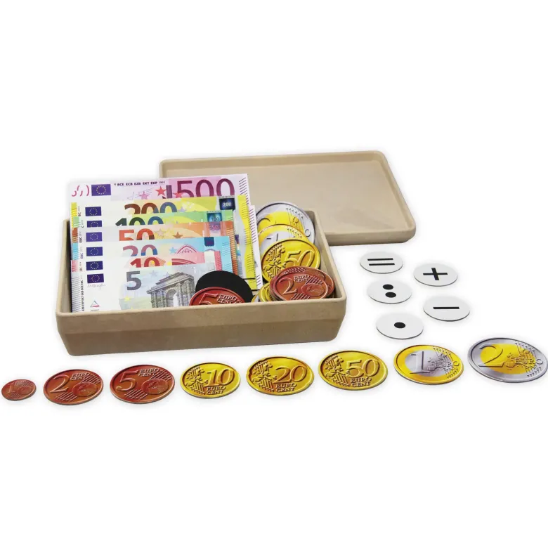 Set Demo-Euro-Rechengeld, magnetisch, 100-tlg., in Stapel-Box