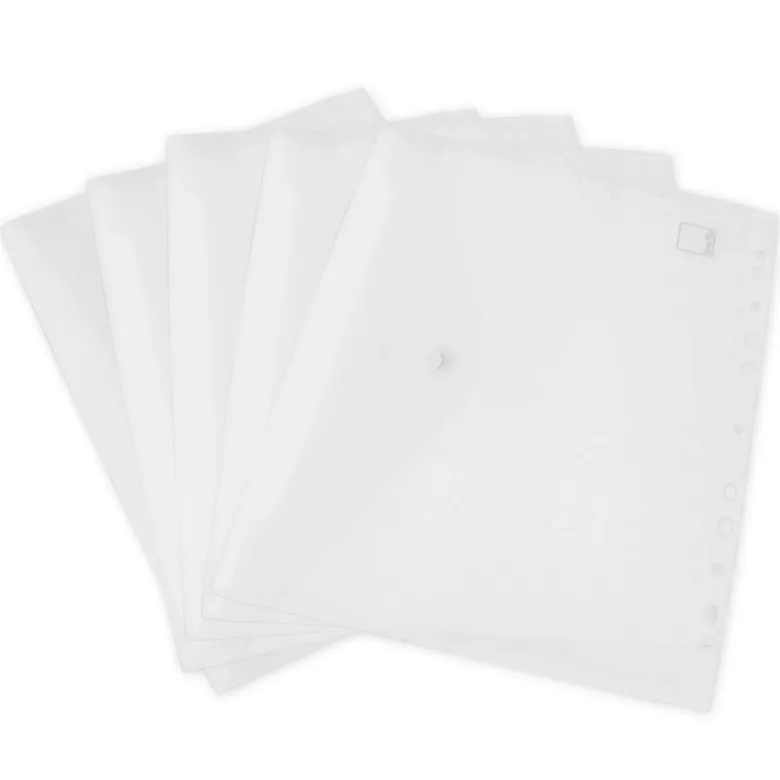 Set Dokumentenmappe A4 zum Abheften, 5-tlg., transparent farblos