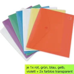 Set Dokumentenmappen A4, 7-tlg., farbsortiert