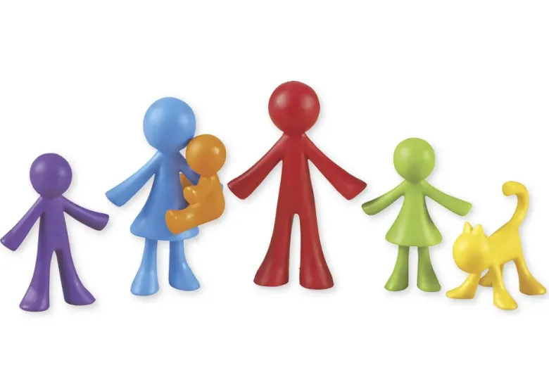 Set Familien-Figuren farbig sortiert, 72-tlg., in Dose