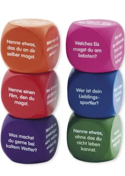 Set Flüster-Würfel 6-tlg. Deutsch "Fragen", 4 cm