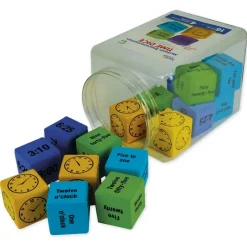 Set Flüster-Würfel "Uhrzeiten", 4,3 cm, 16-tlg.