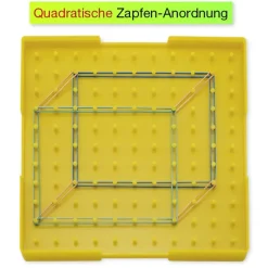 Set Geometrie-Bretter doppelseitig (11x11 Stifte), 23x23 cm, bunt, 6-tlg.