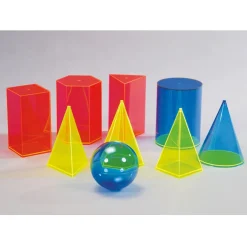 Set Geometrie-Hohlkörper, farbig, 9-tlg.